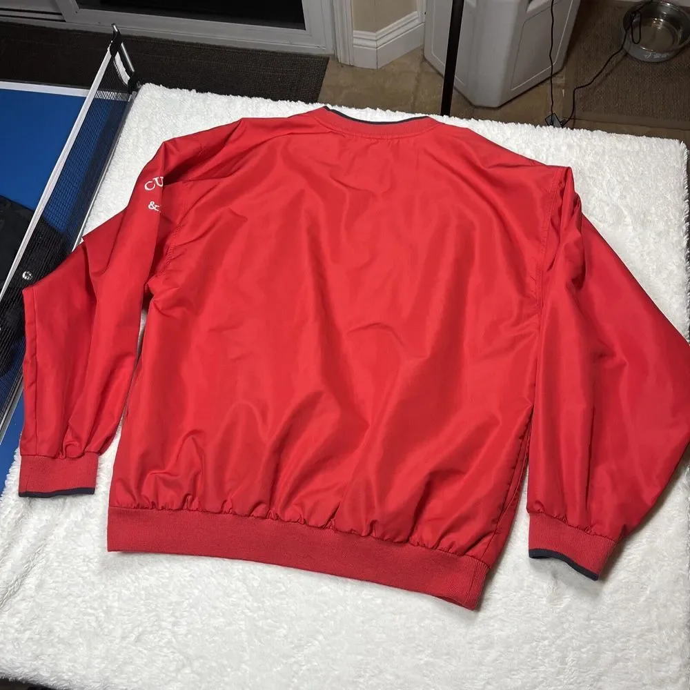 CUTTER & BUCK VTG Blank Golf Windbreaker Performance Jacket Mens‎ Pullover Red L